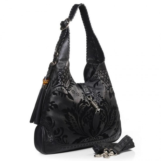 Jackie Black Embossed Leather B1380