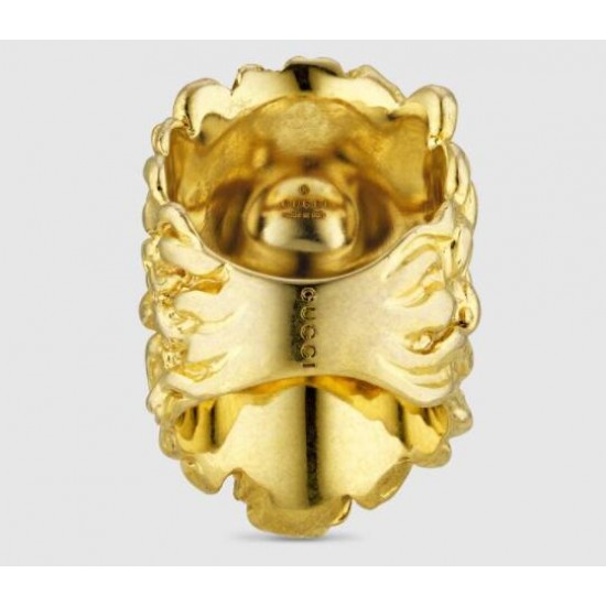 Lion head ring with crystal