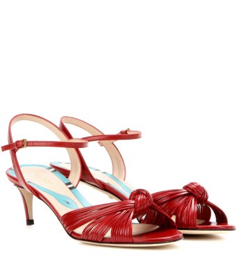 Gucci Leather 6cm sandals Red P00204715