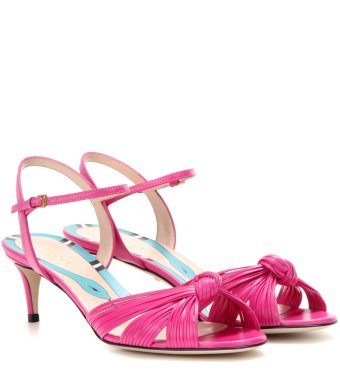 Gucci Leather 6cm sandals Pink P00204704