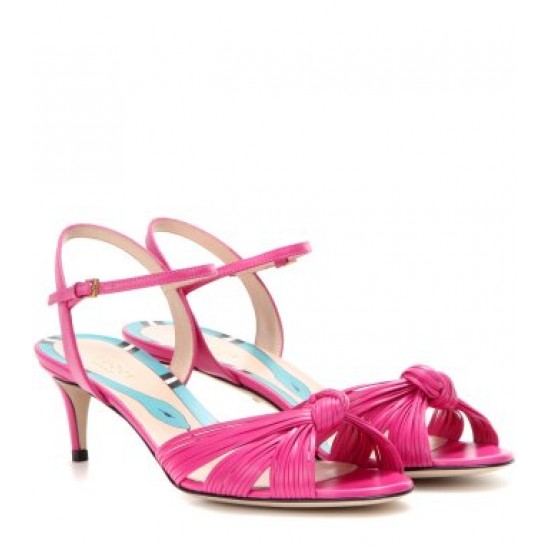 Gucci Leather 6cm sandals Pink P00204704