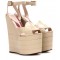 Gucci Leather platform sandals Beige