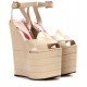 Gucci Leather platform sandals Beige