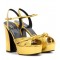 Gucci Metallic leather platform sandals Gold