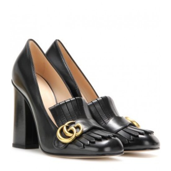 Gucci Leather loafer 10.5cm pumps Black