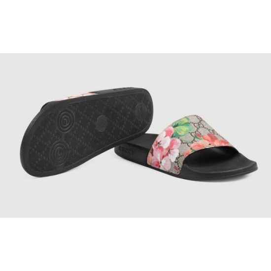 GG Blooms printed canvas slippers 408508