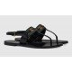 GG webbing leather flip flops sandals