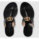 GG leather thong sandals