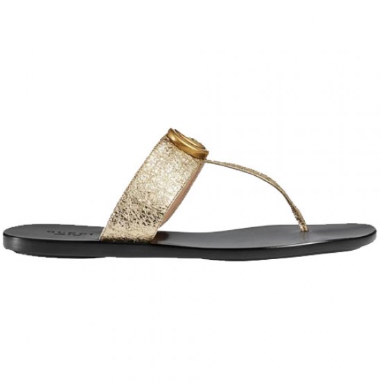 GG leather flip flops 497444