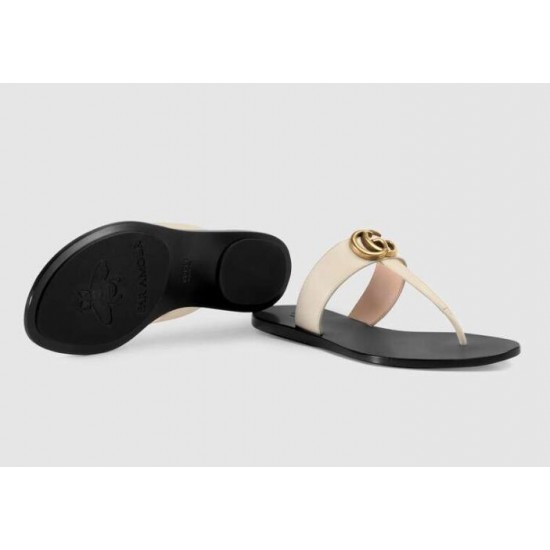 GG leather flip flops 497444