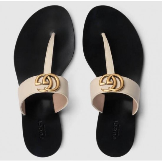 GG leather flip flops 497444