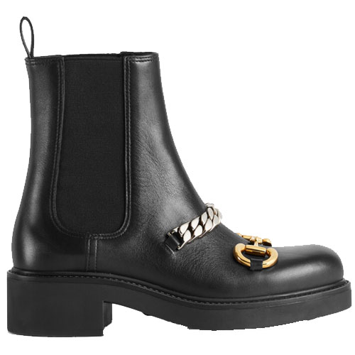 Women Chain Chelsea Boots Black