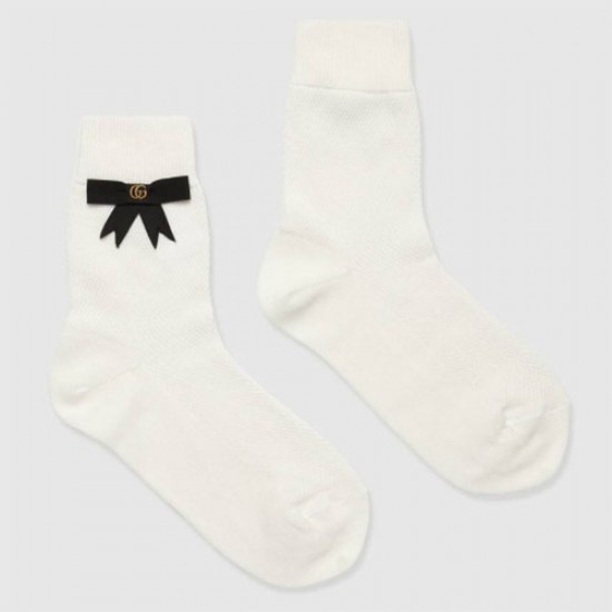 GG bow cotton blended socks