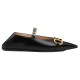 Womens saddle Buckle Leather Flat ballet shoes