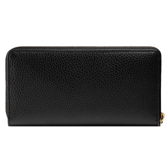 Gucci Black Leather Full Zip Wallet