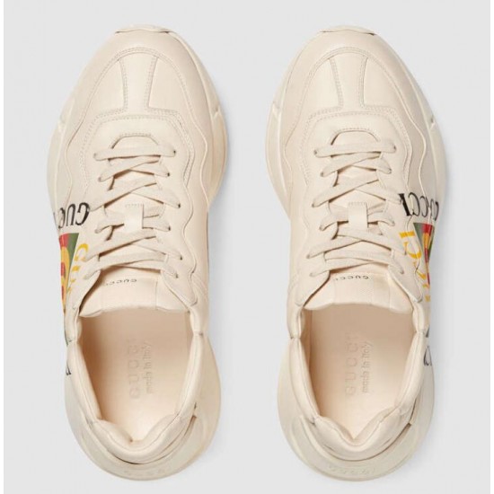 Men Rhyton Gucci Leather Ivory Sneakers