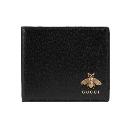 Animalier Leather Wallet Black