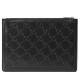 Black GG Print Embossed Clutch