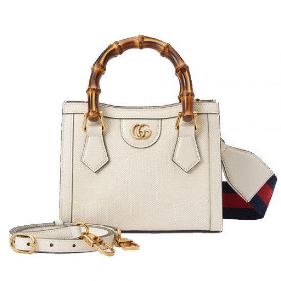 Gucci Diana Bamboo Mini Tote Bag White