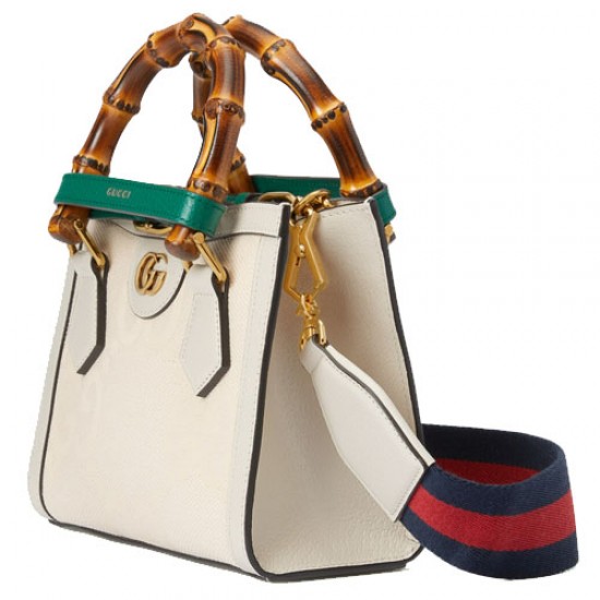 Gucci Diana Bamboo Mini Tote Bag White