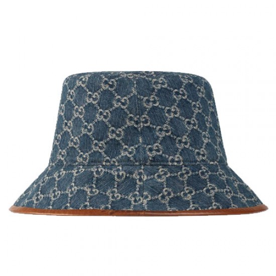 Denim GG Canvas Bucket Hat Blue