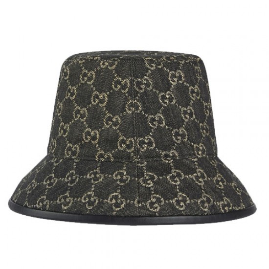 GG denim bucket hat black