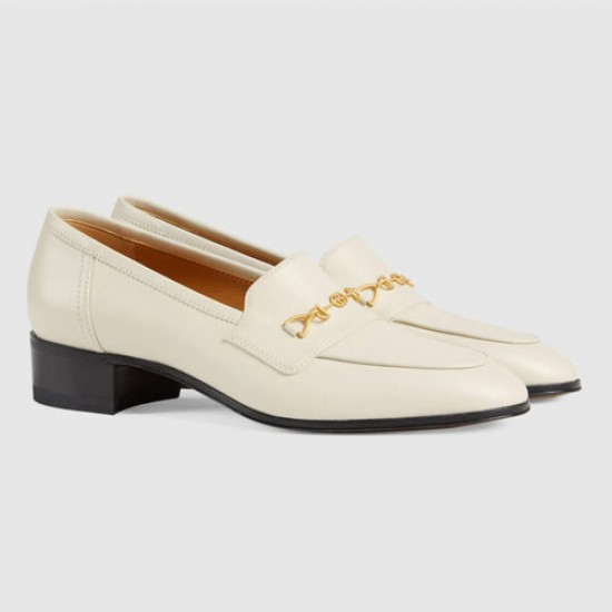 Womens Horsebit Loafers White