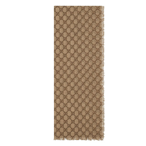 GG wool shawl webbing brown