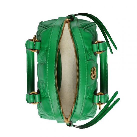 GG quilted leather tote emerald