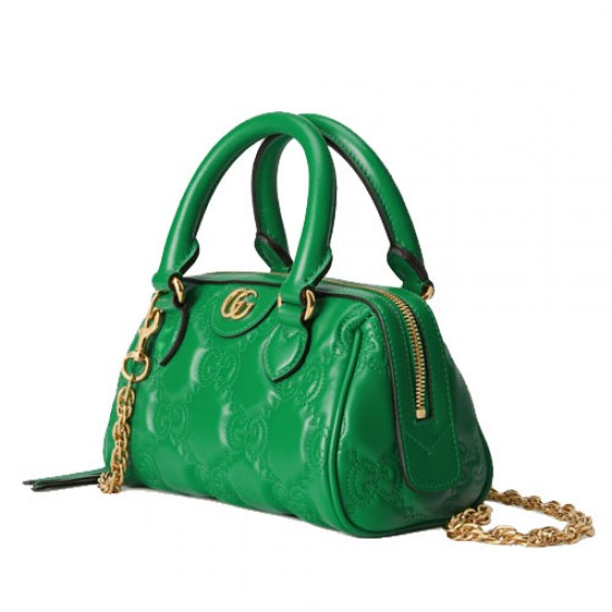 GG quilted leather tote emerald