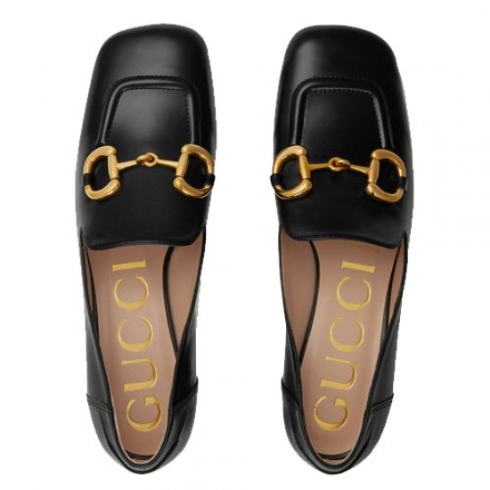 Women Horsebit Loafers Black Leather