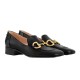 Women Horsebit Loafers Black Leather