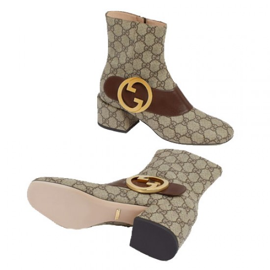 Women Gucci Blondie Ankle Boots Brown