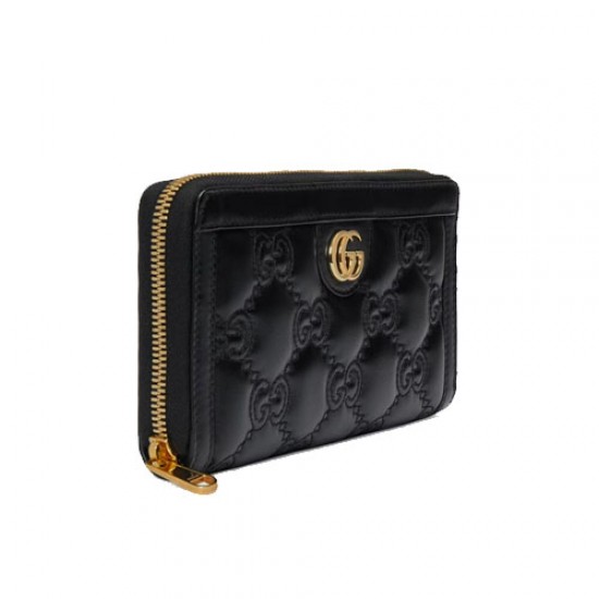 GG Matelasse zip wallet black