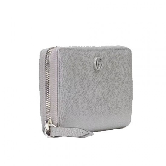 GG Marmont Zip Around Wallet Gray