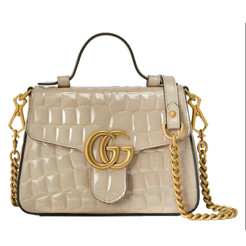 GG Marmont Mini Crocodile bag white