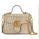 GG Marmont Mini Crocodile bag white