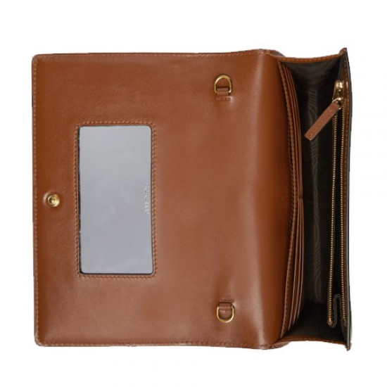 GG Matelasse chain wallet brown