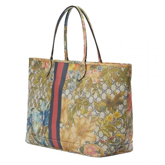 Ophidia GG Flora large tote bag