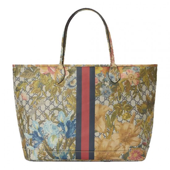 Ophidia GG Flora large tote bag