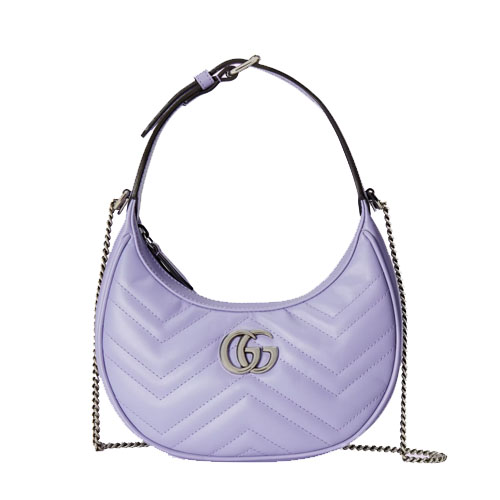 GG Marmont half moon mini bag purple