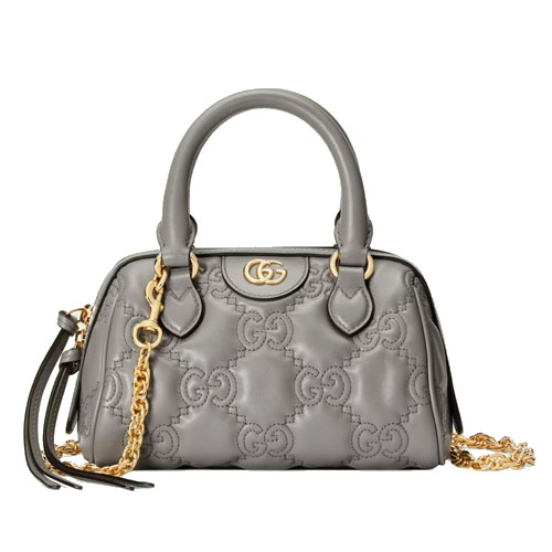 GG Matelasse leather mini bag grey