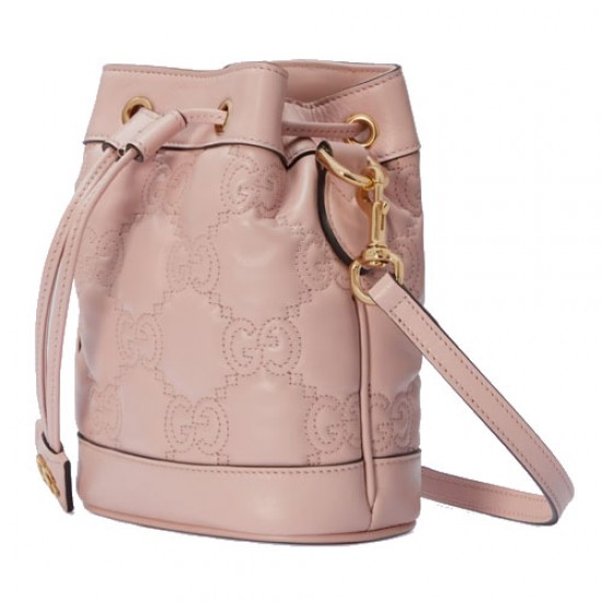 GG Matelasse bucket bag pink