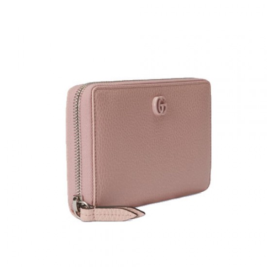 GG Marmont zip around wallet pink