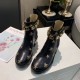 Ankle Boots Black Leather Bees