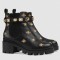 Ankle Boots Black Leather Bees