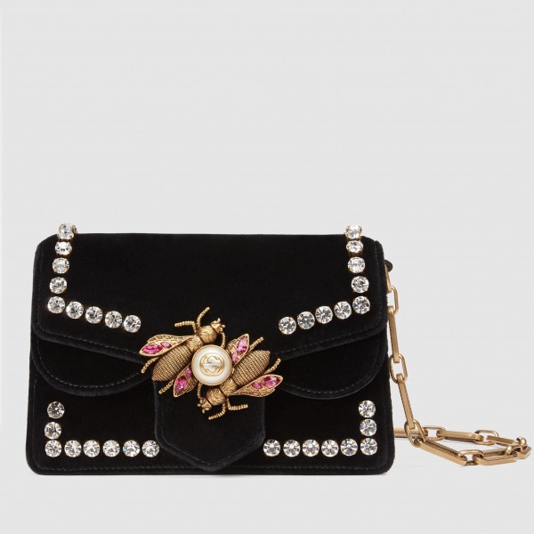 Black Broadway Velvet Mini Bag