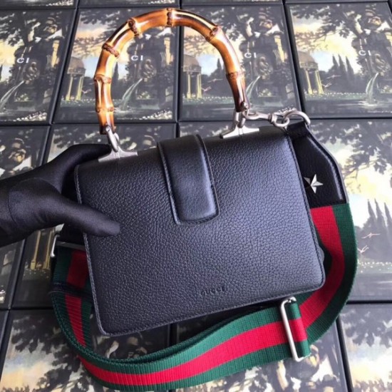 Black Dionysus Mini Bamboo Top Handle Bag