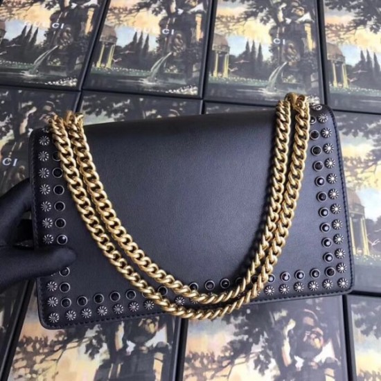 Black Dionysus Small Studded Shoulder Bag