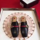 Black Leather Signature Slippers